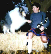 Greeting folks at a Scottish fair