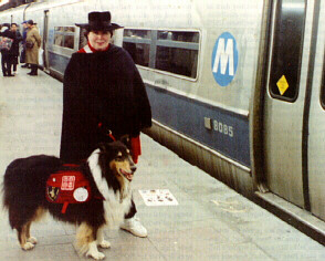 Jean and Cole ready to board the subway