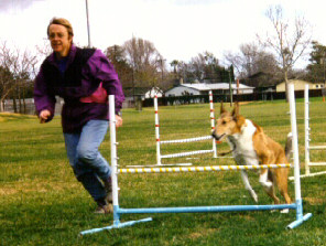 Kallie and Cathy running a course